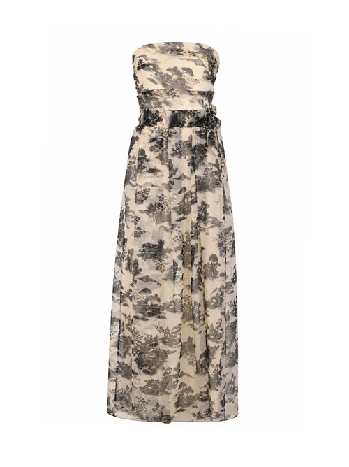 Abito MSEDOMINIO in organza di seta stampata Nero MAX MARA STUDIO | 2616221124600002